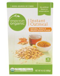 Organic Instant Oatmeal Maple & Brown Sugar 10 Count Pack of 2 L14227