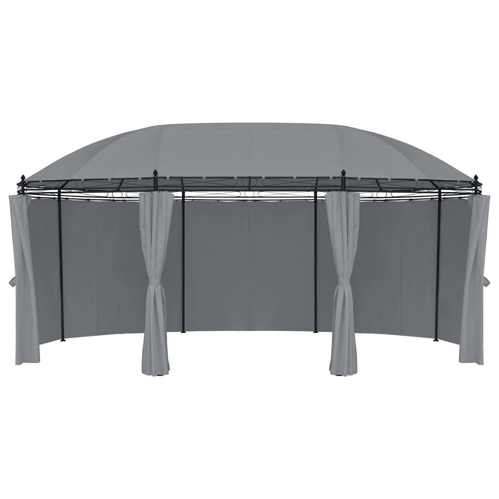 Gazebo with Curtains, Party Tent, Canopy Tent, 204.7"x137.4"x100.4" Anthracite E475