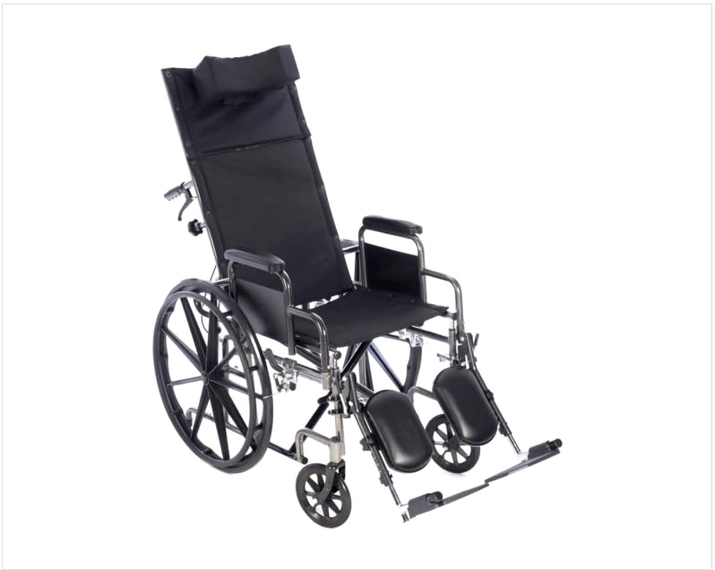 22 Inch Reclining Wheelchair with Elevating Leg Rests Q612