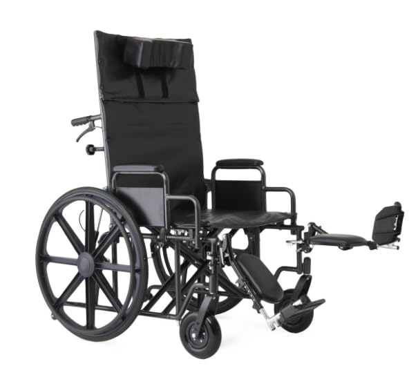 22 Inch Reclining Wheelchair with Elevating Leg Rests Q612