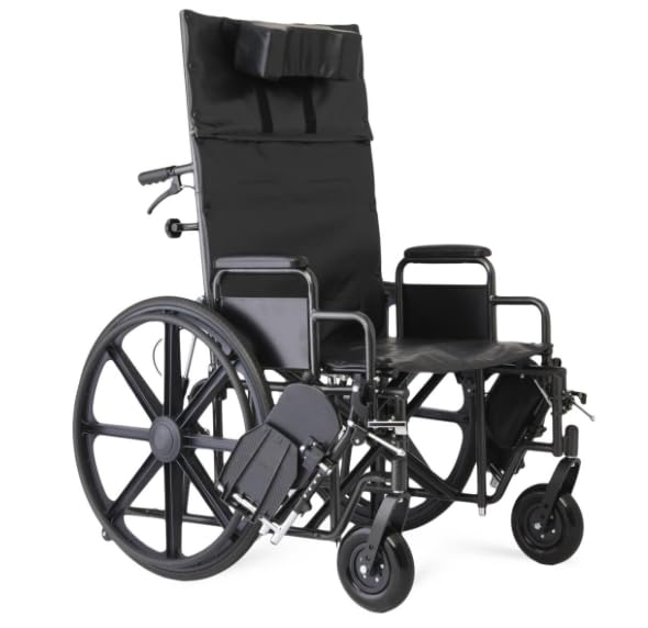 22 Inch Reclining Wheelchair with Elevating Leg Rests Q612