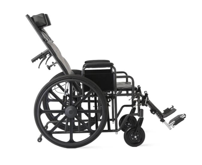 22 Inch Reclining Wheelchair with Elevating Leg Rests Q612