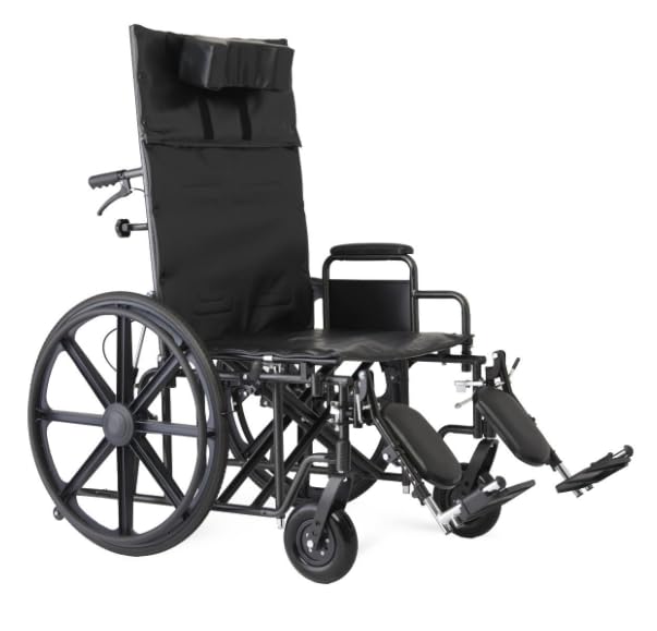 22 Inch Reclining Wheelchair with Elevating Leg Rests Q612