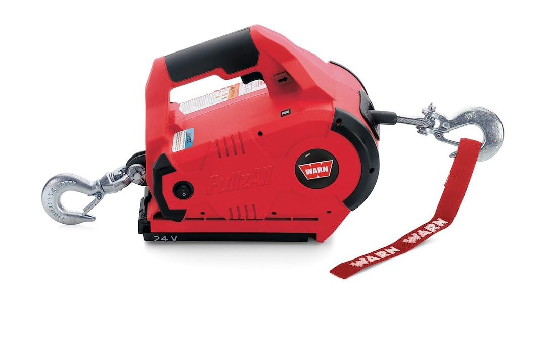 24V DC Portable Electric Winch with Steel Cable and 2 Rechargeable Battery Packs R920