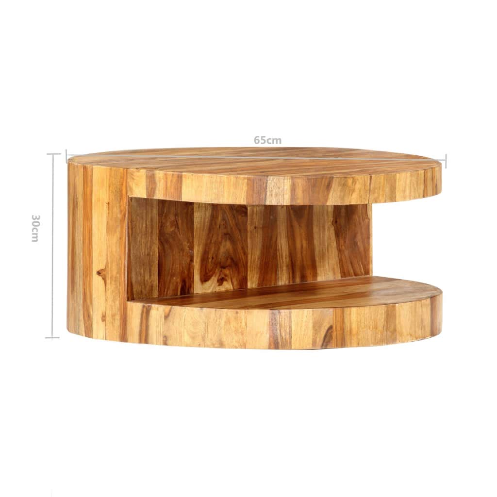 Solid Sheesham Wood Round Coffee Table H98264
