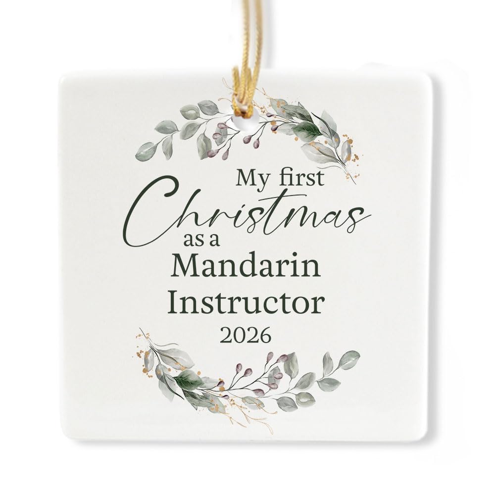 Ceramic 3-inch Square Ornament M4217