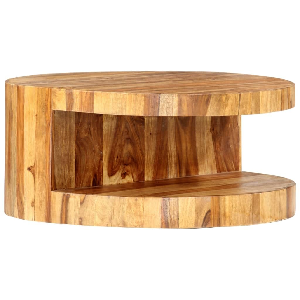 Solid Sheesham Wood Round Coffee Table H98264