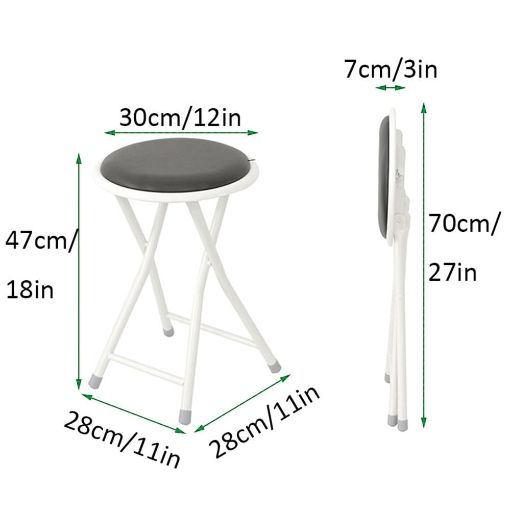 18-Inch Black Folding Stool with 225lb Capacity D9642