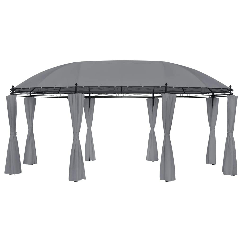 Gazebo with Curtains, Party Tent, Canopy Tent, 204.7"x137.4"x100.4" Anthracite E475