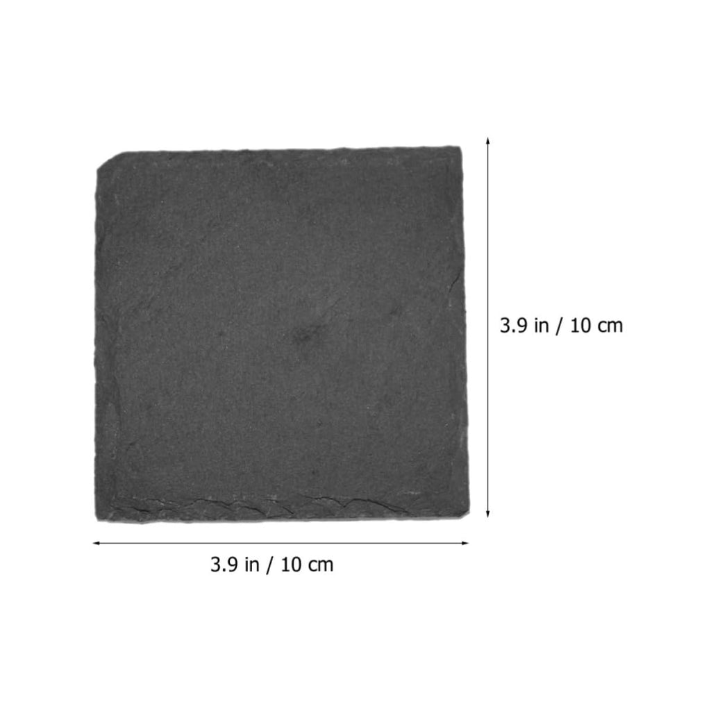 Black 12pcs Natural Stone Coaster Set F730