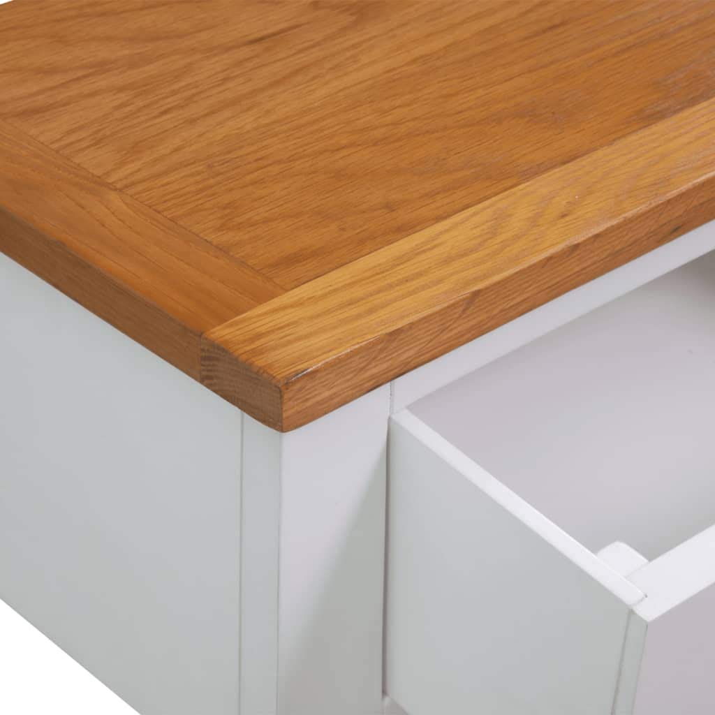 Solid Oak Wood Console Table with 2 Drawers and 1 Shelf E756698