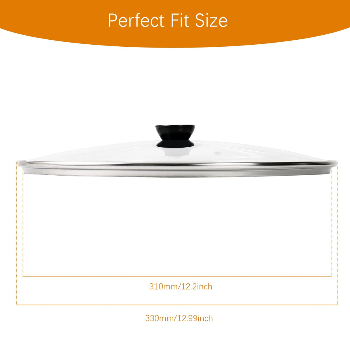13 Inch Clear Tempered Glass Pan Lid L9887