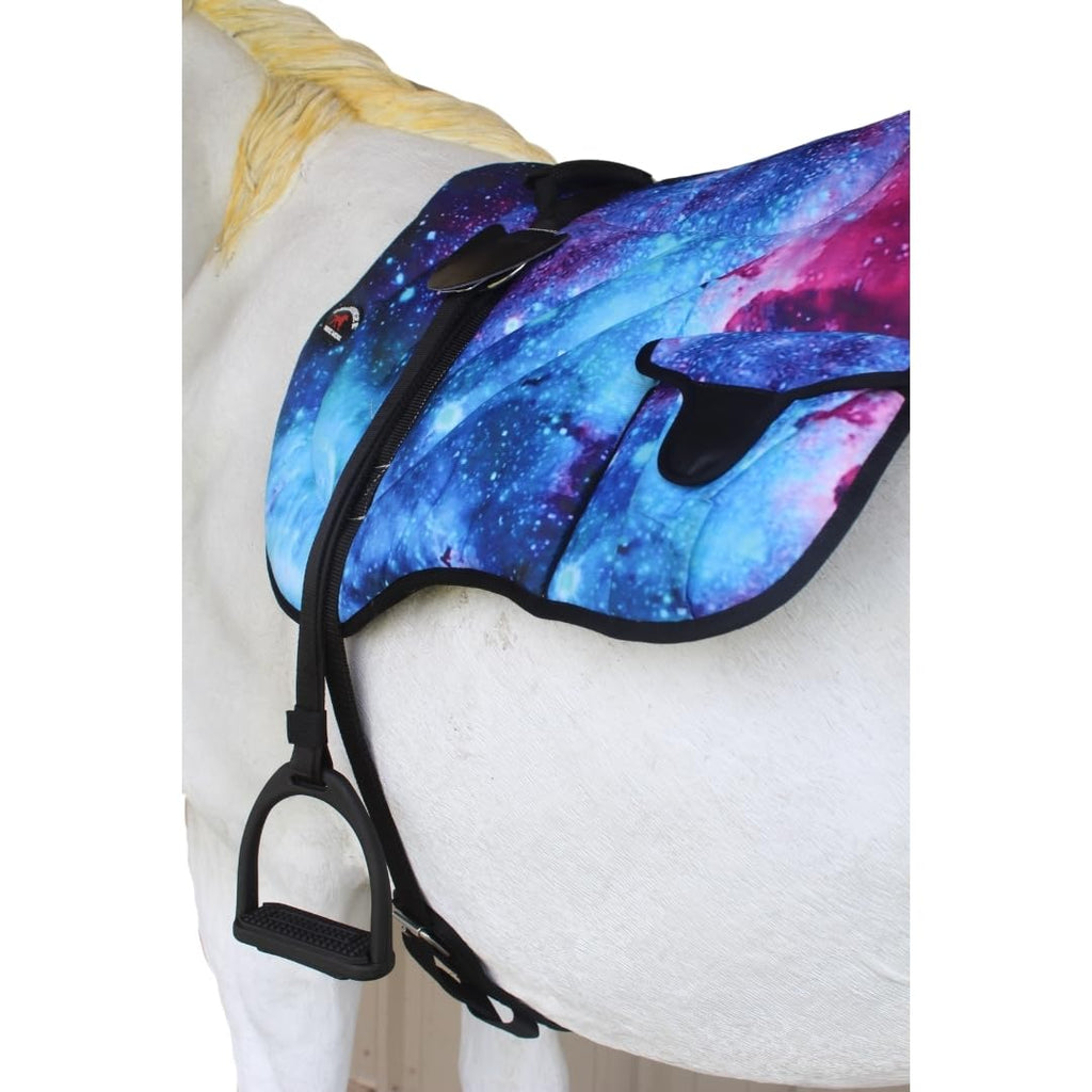 Neoprene Padded Anti-Slip Bareback Saddle Pad Blue Plaid E95611