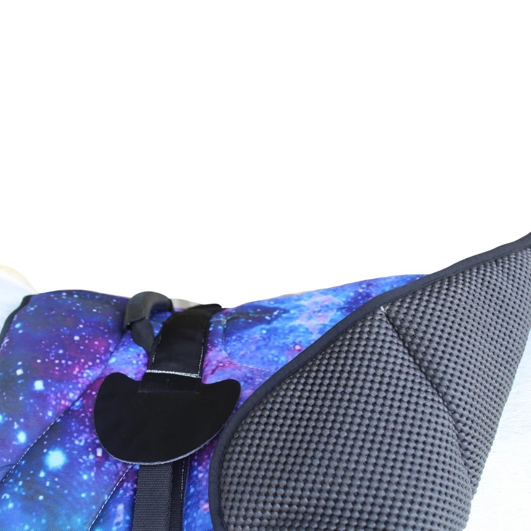 Neoprene Padded Anti-Slip Bareback Saddle Pad Blue Plaid E95611