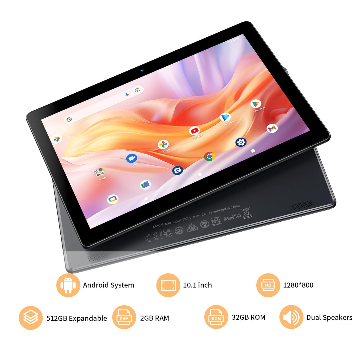 10 inch Android Tablet 32GB ROM 2GB RAM Quad-Core 6000mAh U288
