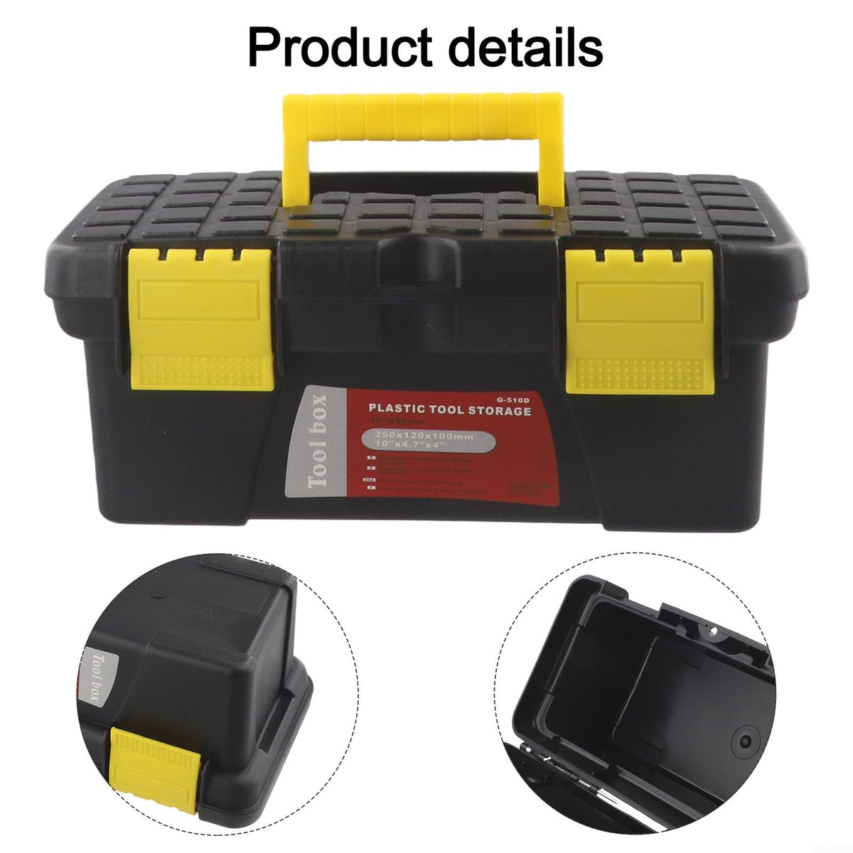 10 Inch Plastic Tool Box Storage Case M4919