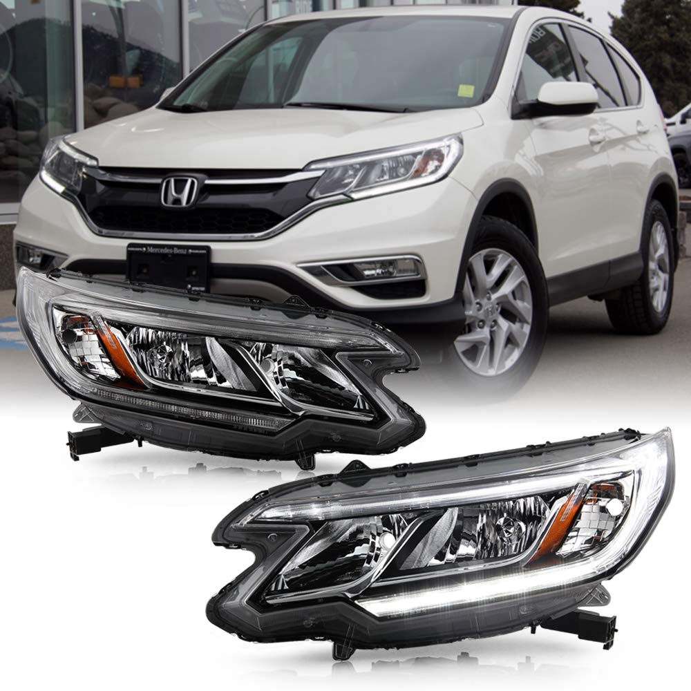 For 2015-2016 Honda CRV Halogen Type LED DRL Headlights Assembly Pair Set Left+Right H4749