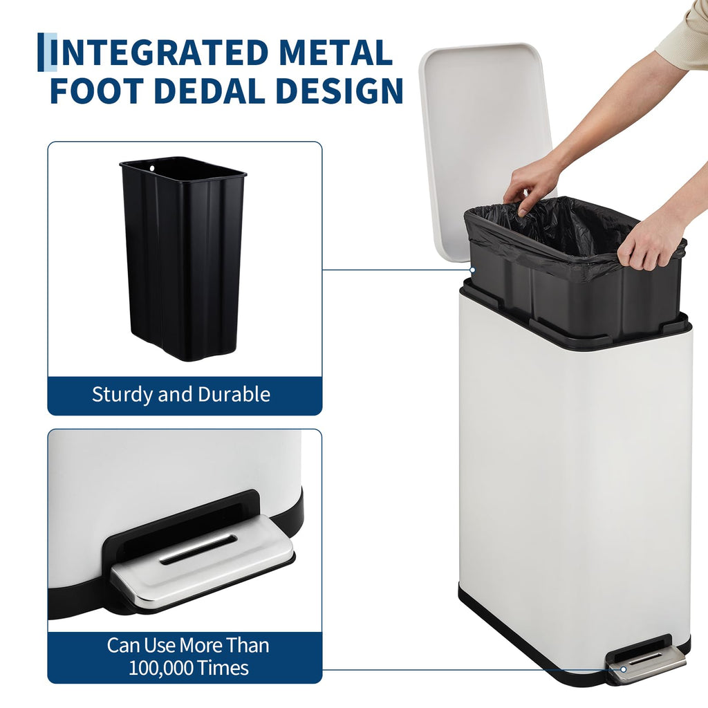 13.2 Gallon Stainless Steel Step Trash Can with Lid K32815
