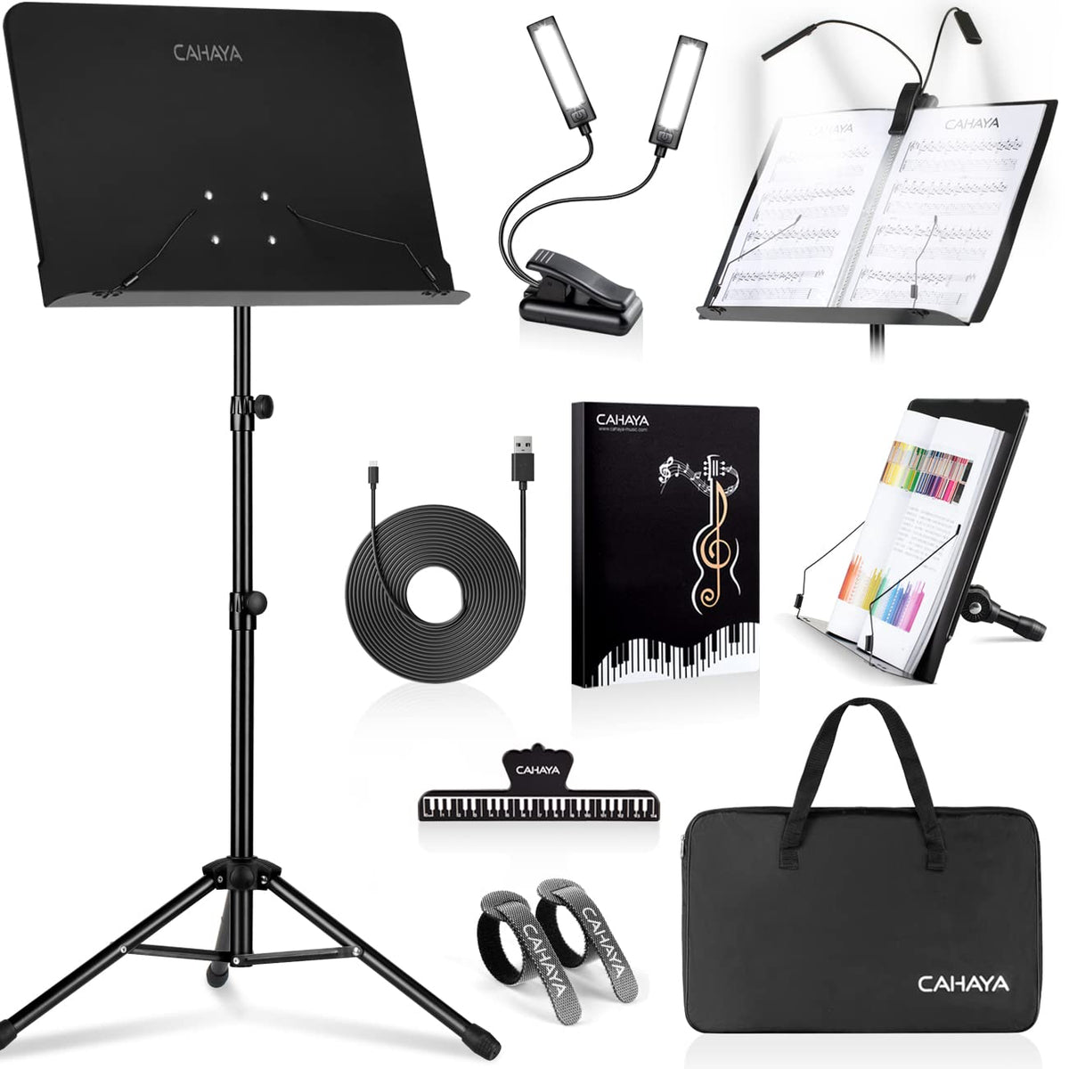 6 IN 1 Sheet Music Stand with Carrying Bag Metal Portable F3133