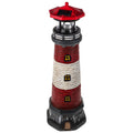 Solar Lighthouse Statue with LED Light 14.76 Inch Red L394