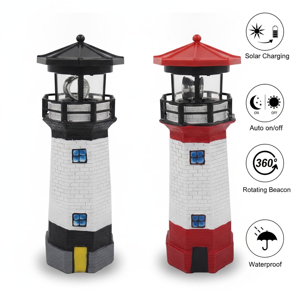 Solar Lighthouse Rotating Beacon Light K147