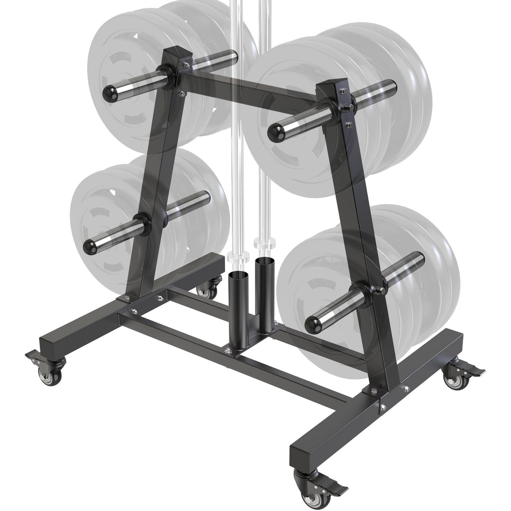 2" Olympic Weight Plate Tree Rack and Barbell Holders A234816