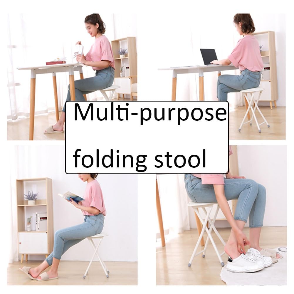 18-Inch Black Folding Stool with 225lb Capacity D9642