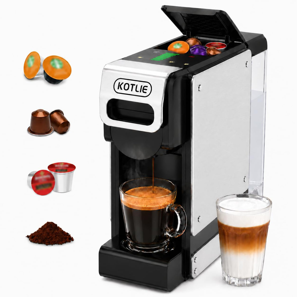 19 Bar Single Serve Coffee Maker with 34 Oz Reservoir P991755