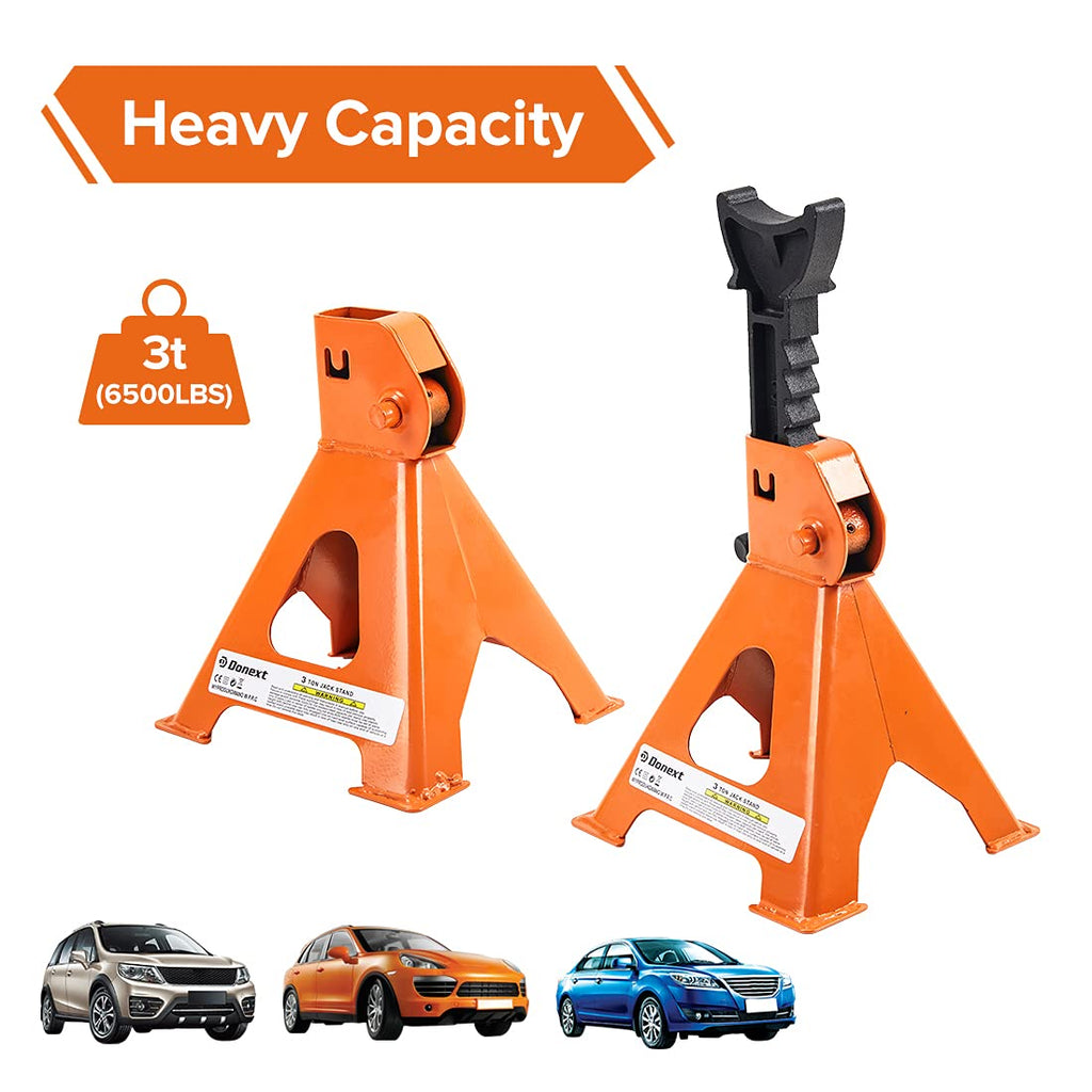 Steel Floor Jack and Orange Jack Stands X45173