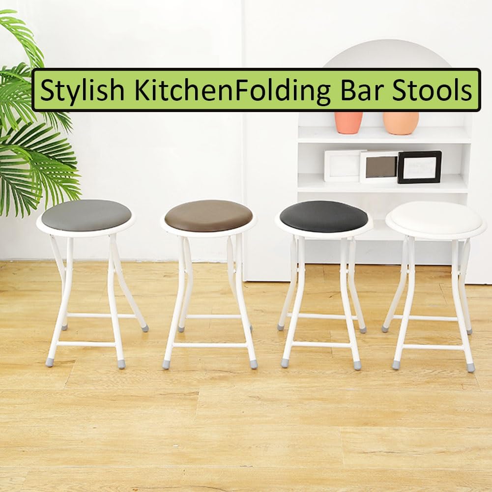 18-Inch Black Folding Stool with 225lb Capacity D9642