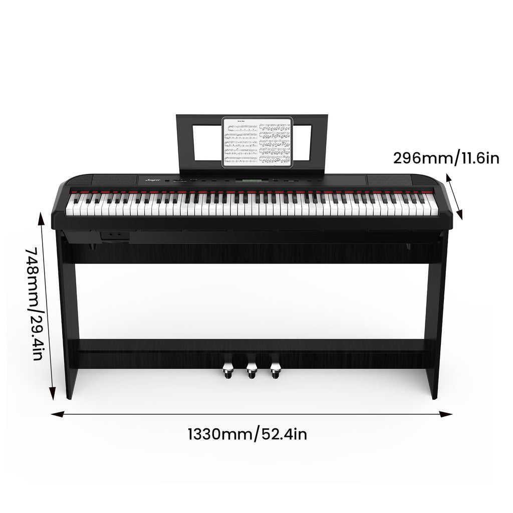 88 Keys Weighted Hammer Portable Electric Keyboard Piano with Stand F9437