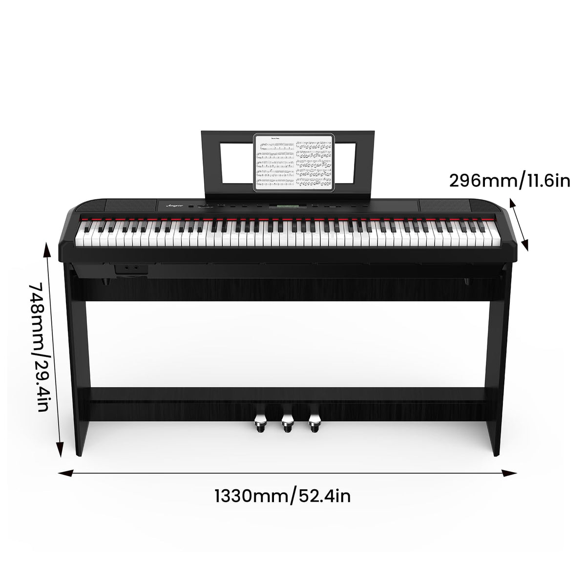 88 Keys Weighted Hammer Portable Electric Keyboard Piano with Stand F9437