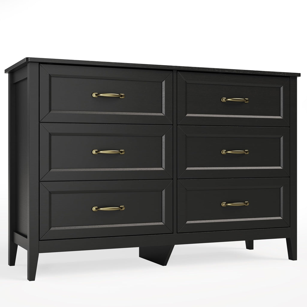 Black 6 Drawer Dresser P473