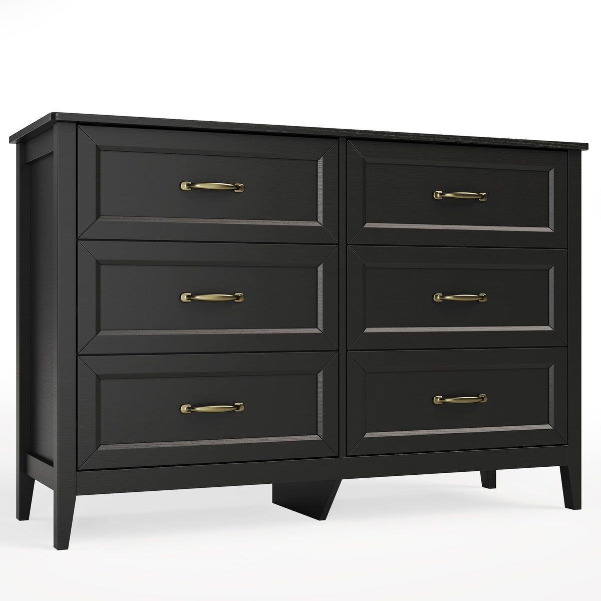 Black 6 Drawer Dresser P473