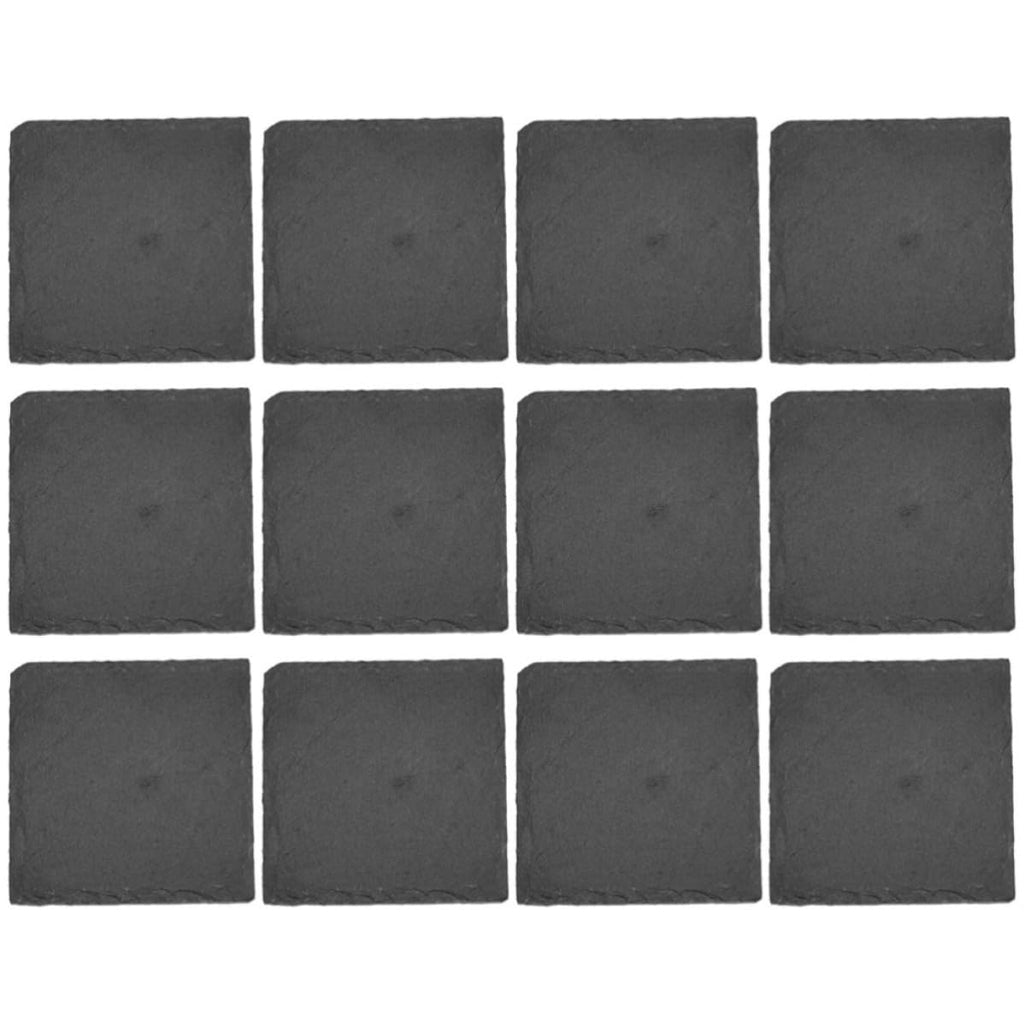 Black 12pcs Natural Stone Coaster Set F730