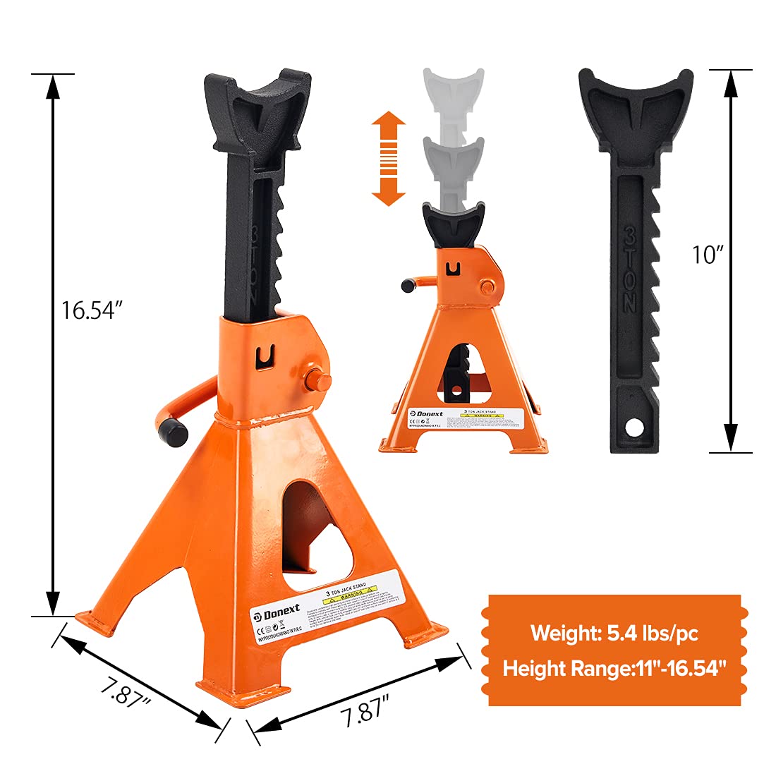 Steel Floor Jack and Orange Jack Stands X45173
