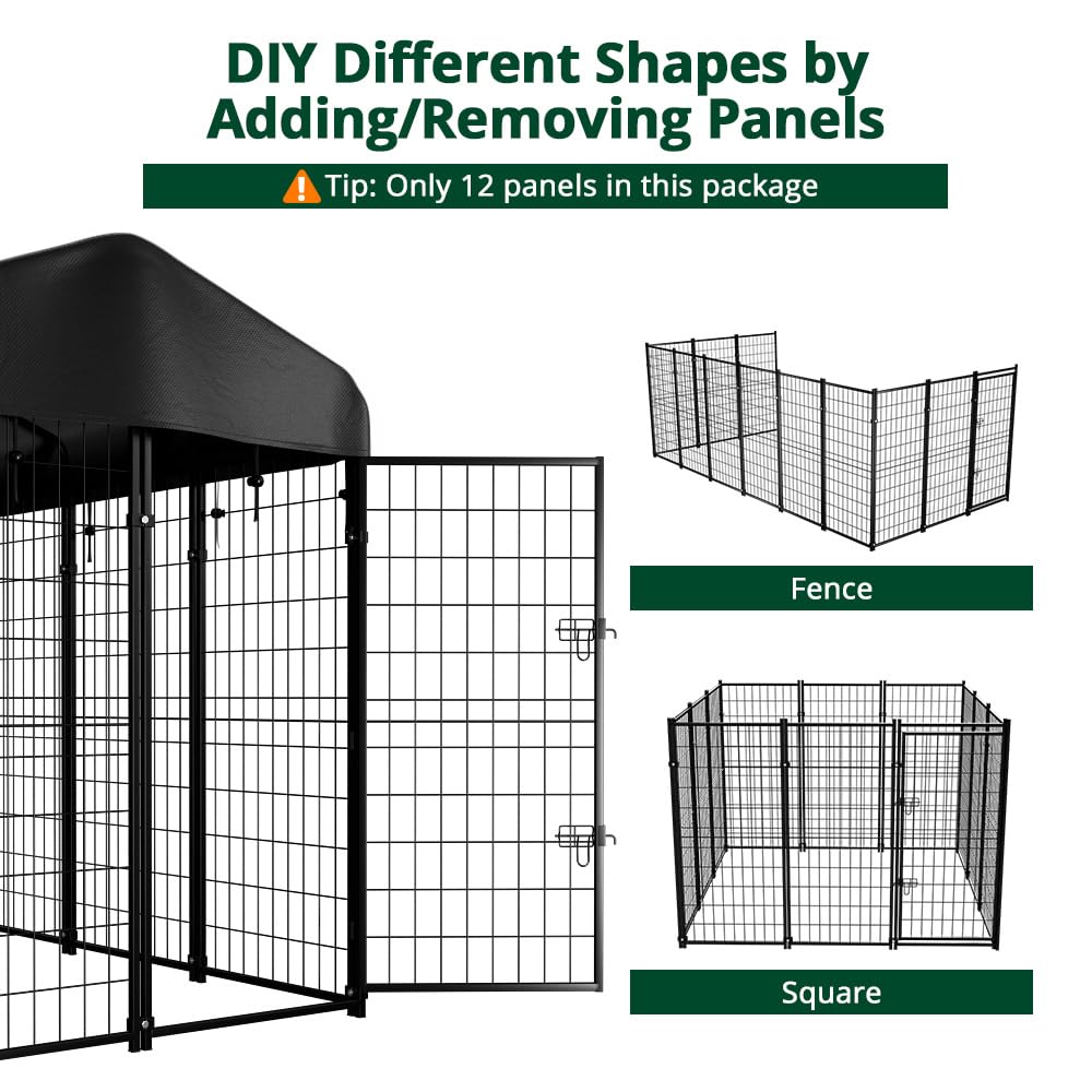 8'x6'x4' Outdoor Dog Kennel with Roof I205