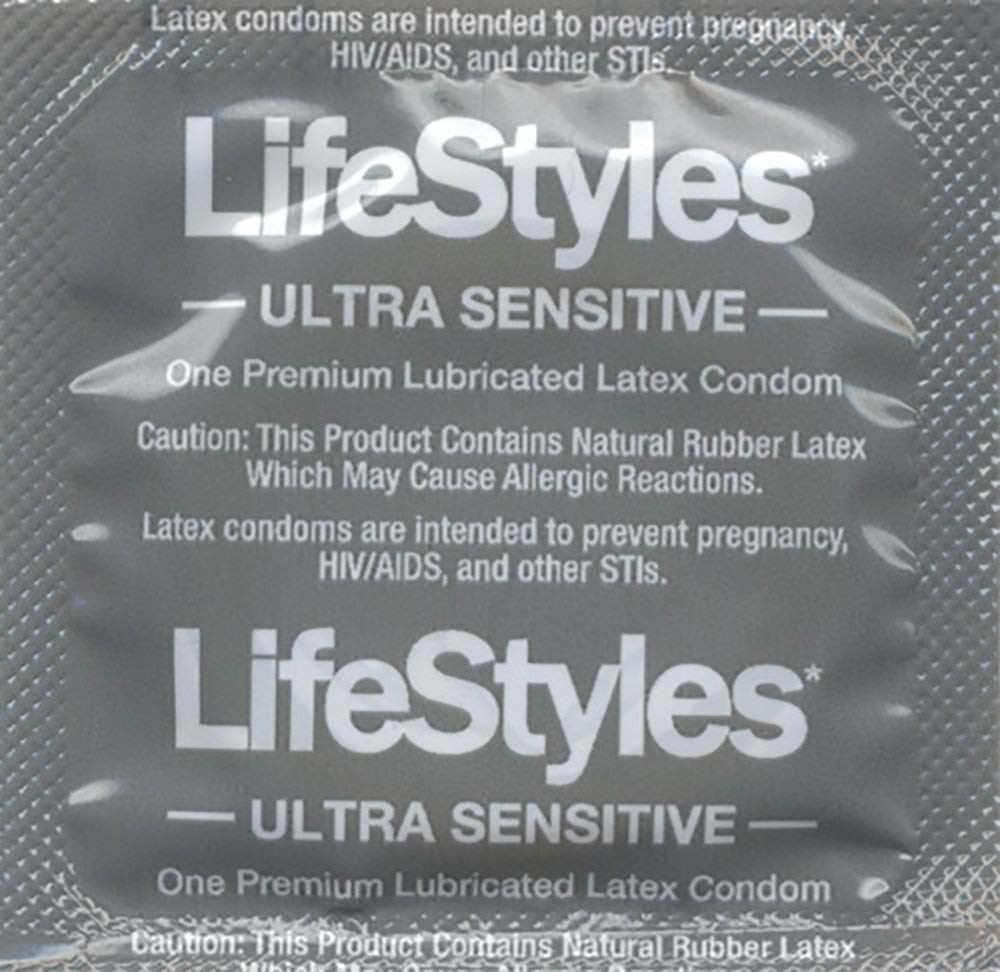Ultra Sensitive Lubricated Natural Latex Condoms 100 Count P8348
