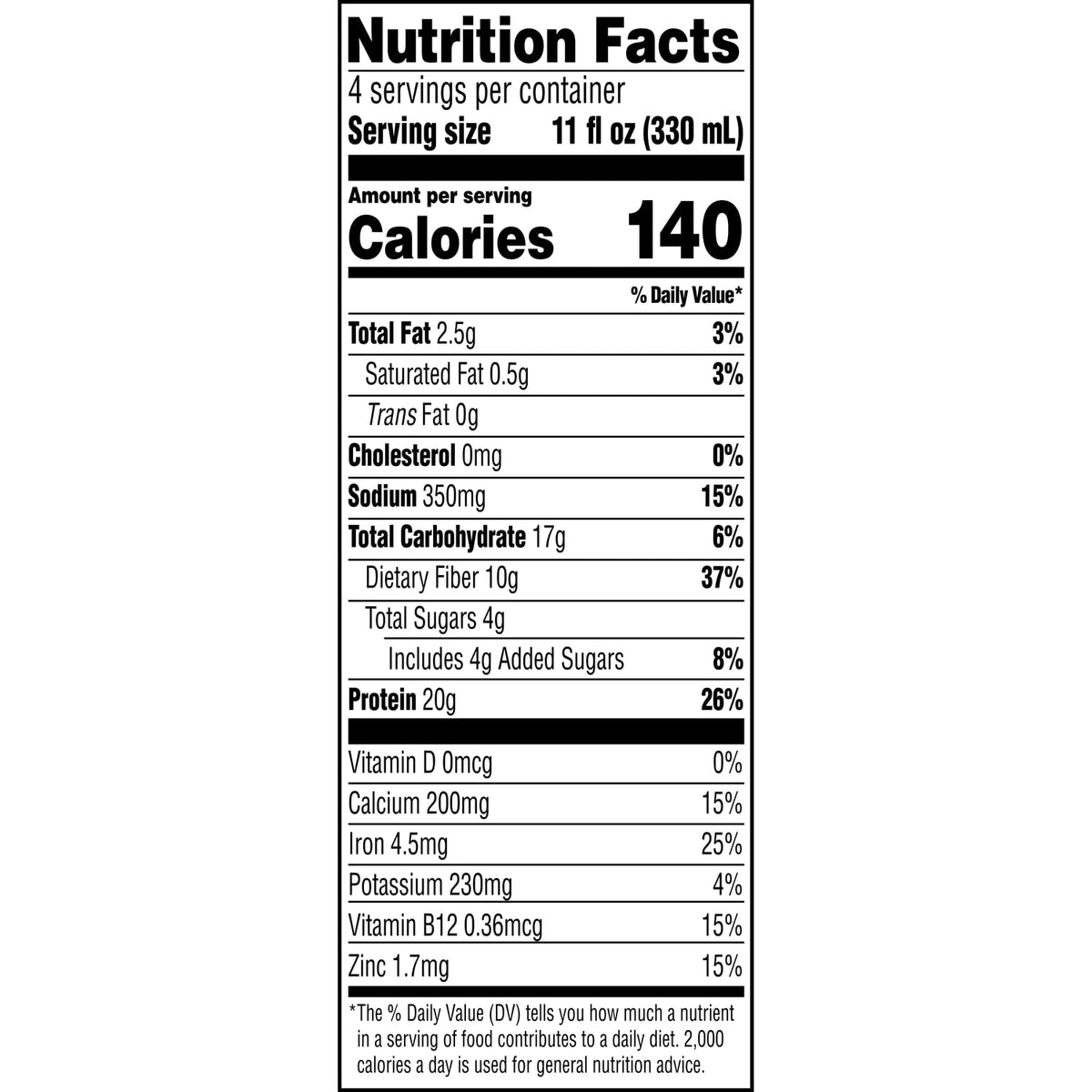 Double Chocolate Vegan Protein Shake 11 Fl Oz Pack of 12 M831