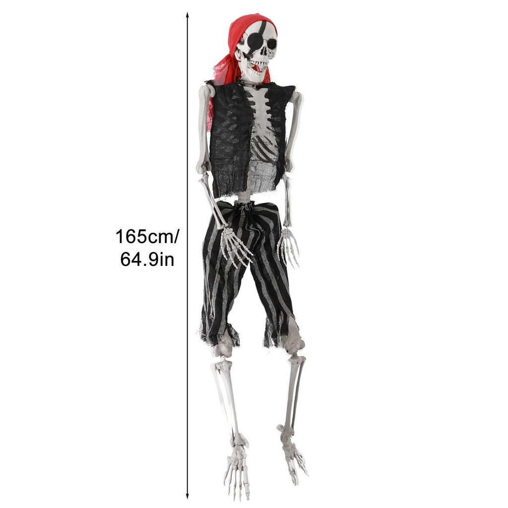 5.4Ft Posable Halloween Skeleton with Movable Joints S976091