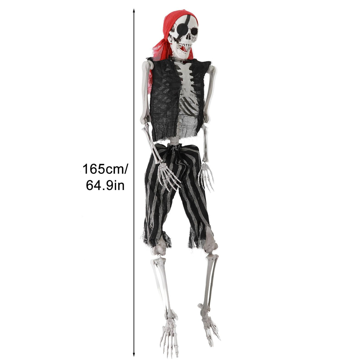 5.4Ft Posable Halloween Skeleton with Movable Joints S976091