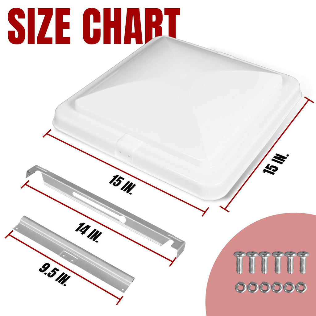 2 Pack 14 Inch White RV Vent Covers R88097