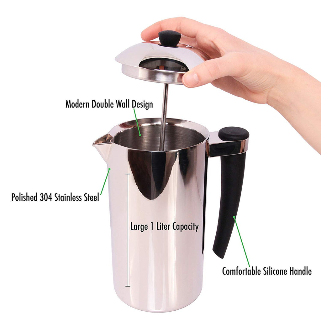 Stainless Steel Double-Wall Coffee Press 1 Liter H687834