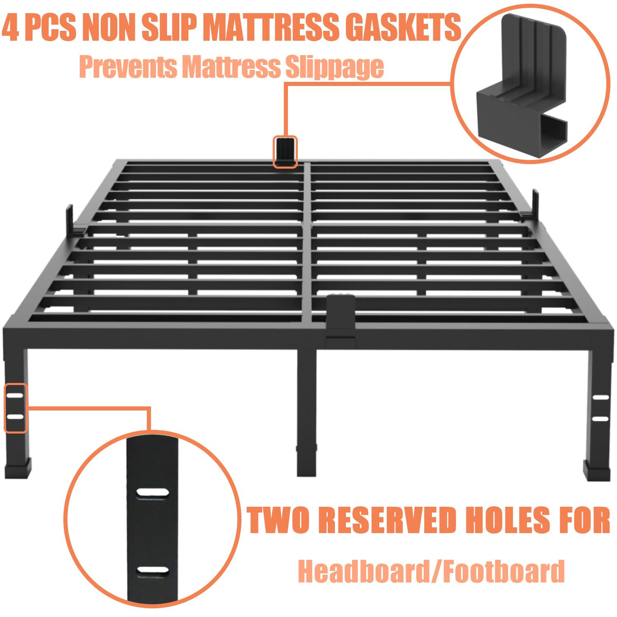 16 Inch Heavy Duty Metal Platform Bed Frame Full Size I310