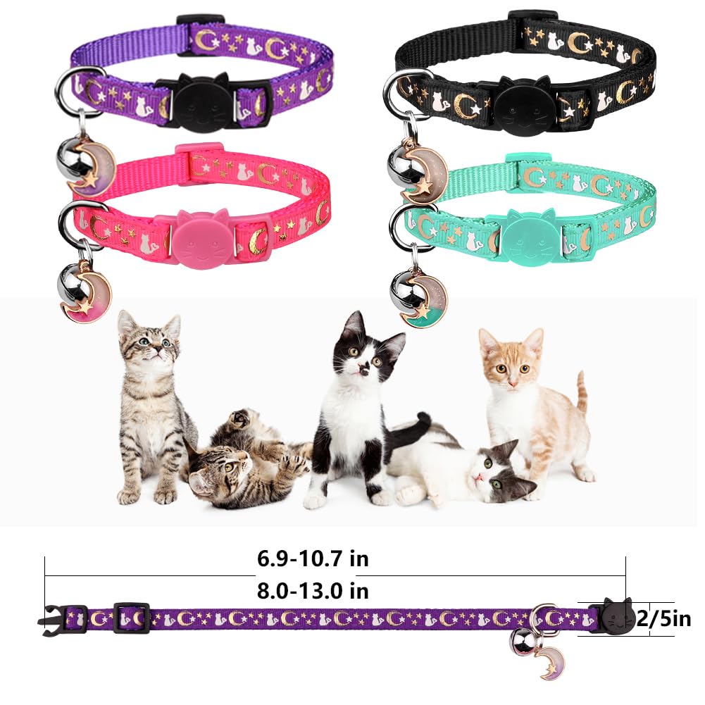 Breakaway Cat Collar with Bells 4PCS H5755
