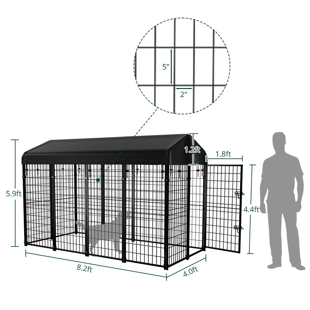 8'x6'x4' Outdoor Dog Kennel with Roof I205