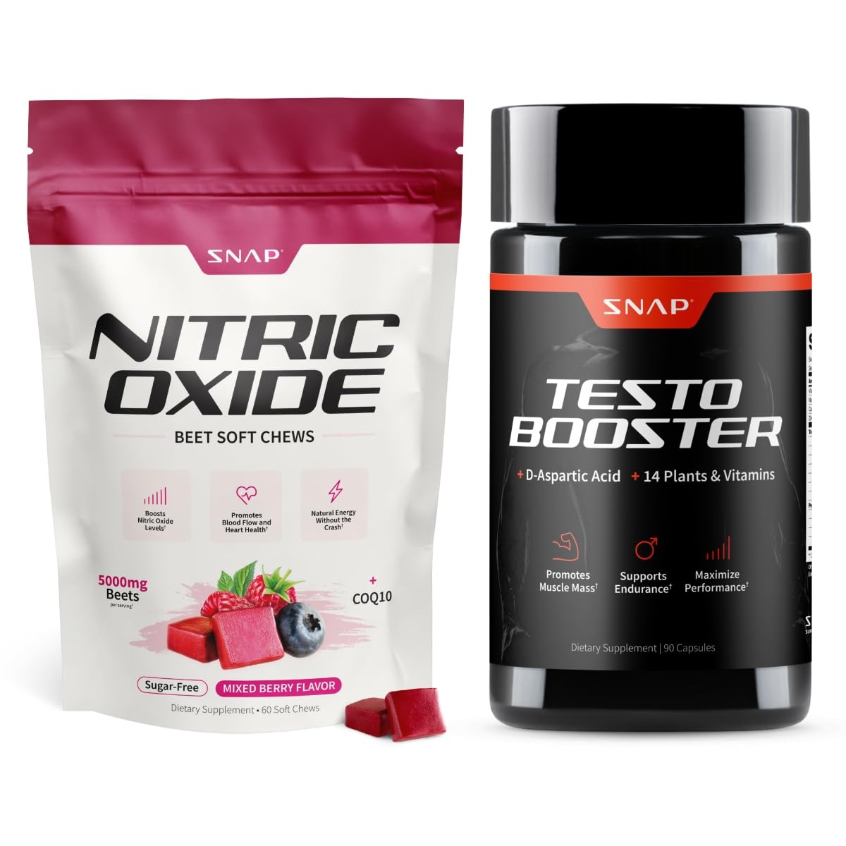 Nitric Oxide Beet Root Chews + Testo Booster Bundle B90384