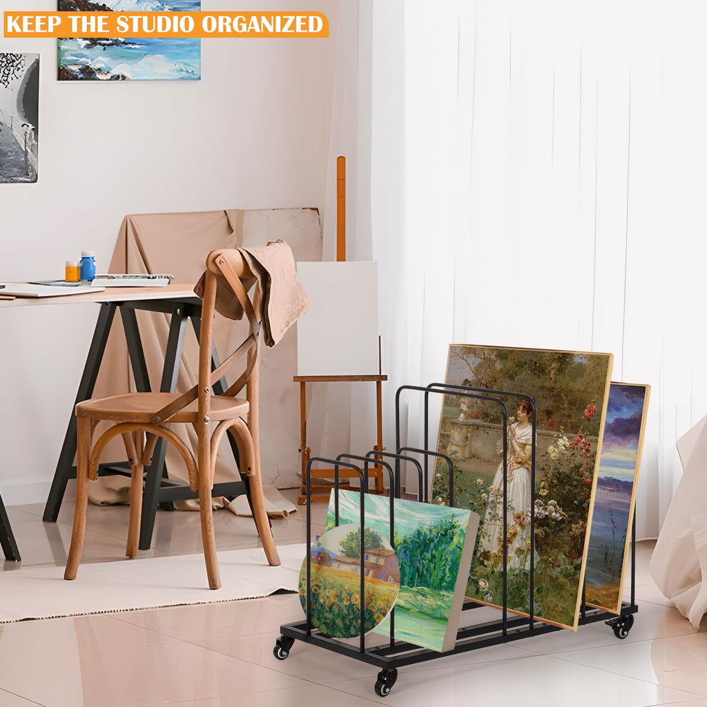 Art Canvas Storage Rack with Wheels D468678