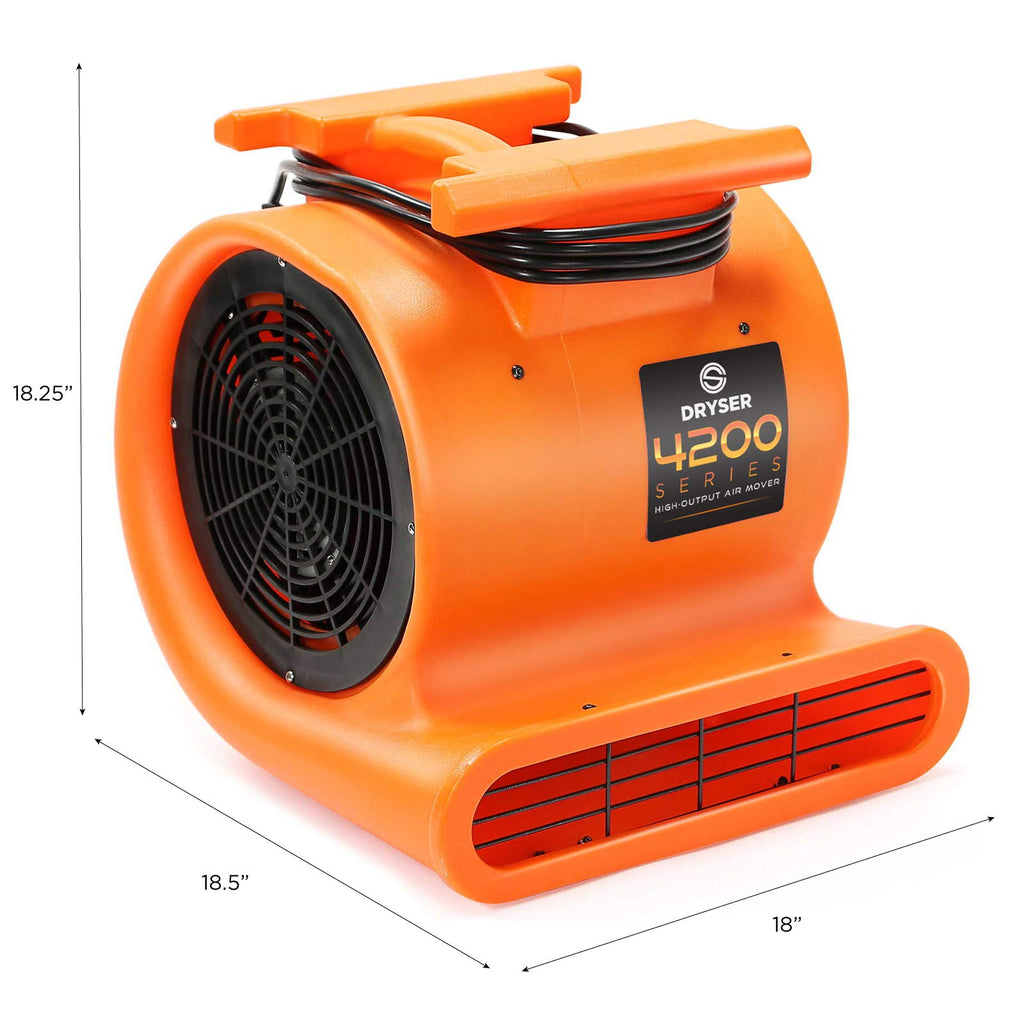 6pk 3 Speed 1 HP Orange Stackable Air Mover Floor Fan G262484
