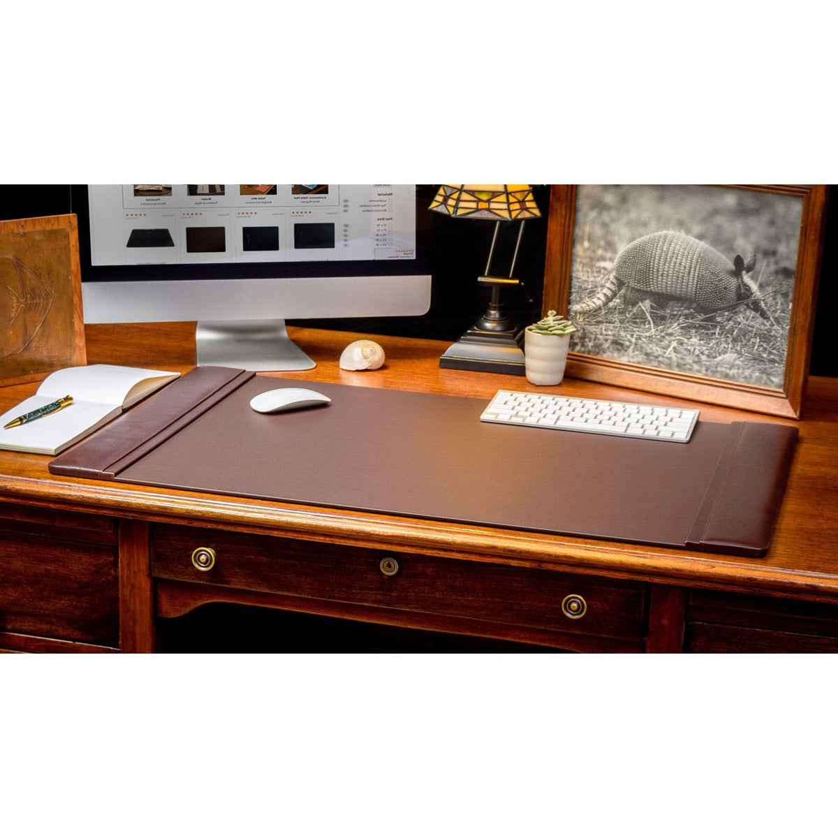 Chocolate Brown Leather 8 Piece Desk Set O992945